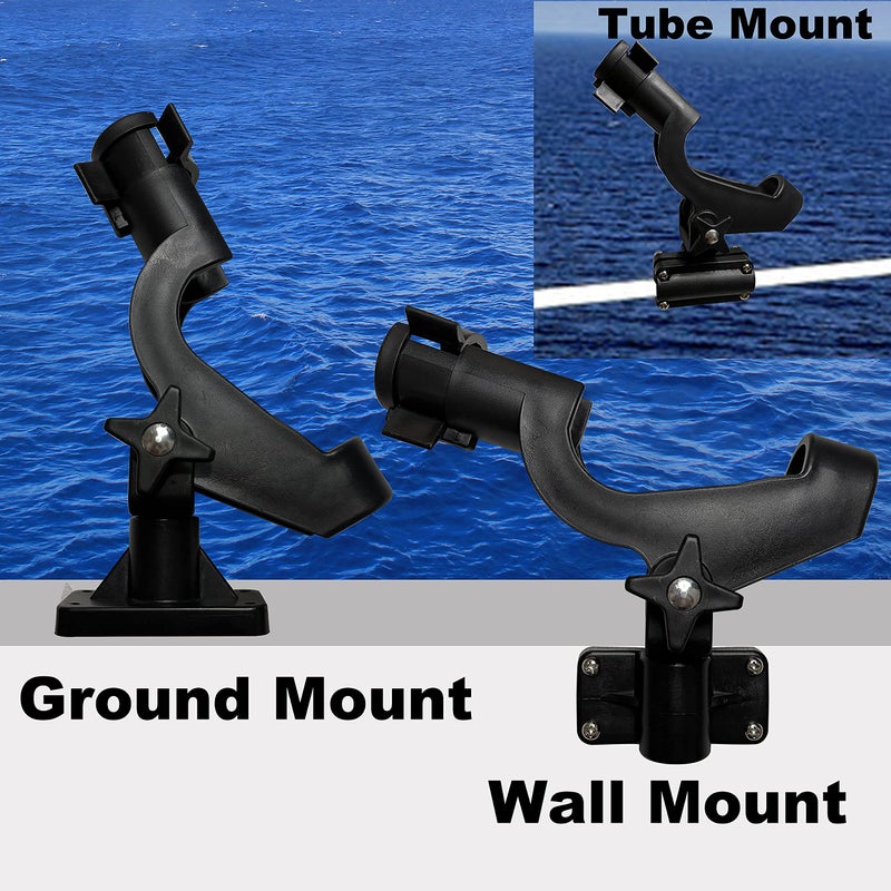 HiUmi Adjustable Rotatable Plastic Fishing Rod 3 Mount Rack Holder Bracket Boat Canoeing Rowing Mount Kit Kayak Side Rod Holder (RH50-2Pack) - Image 3